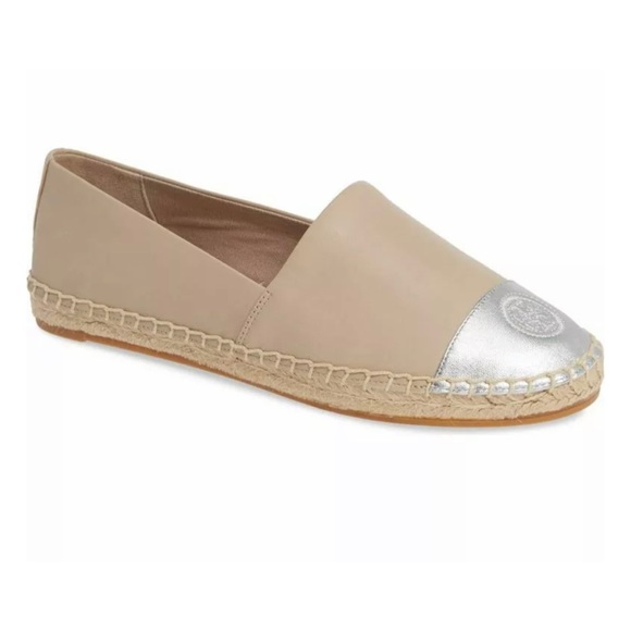 NEW Tory Burch Color Block Logo Espadrille Taupe